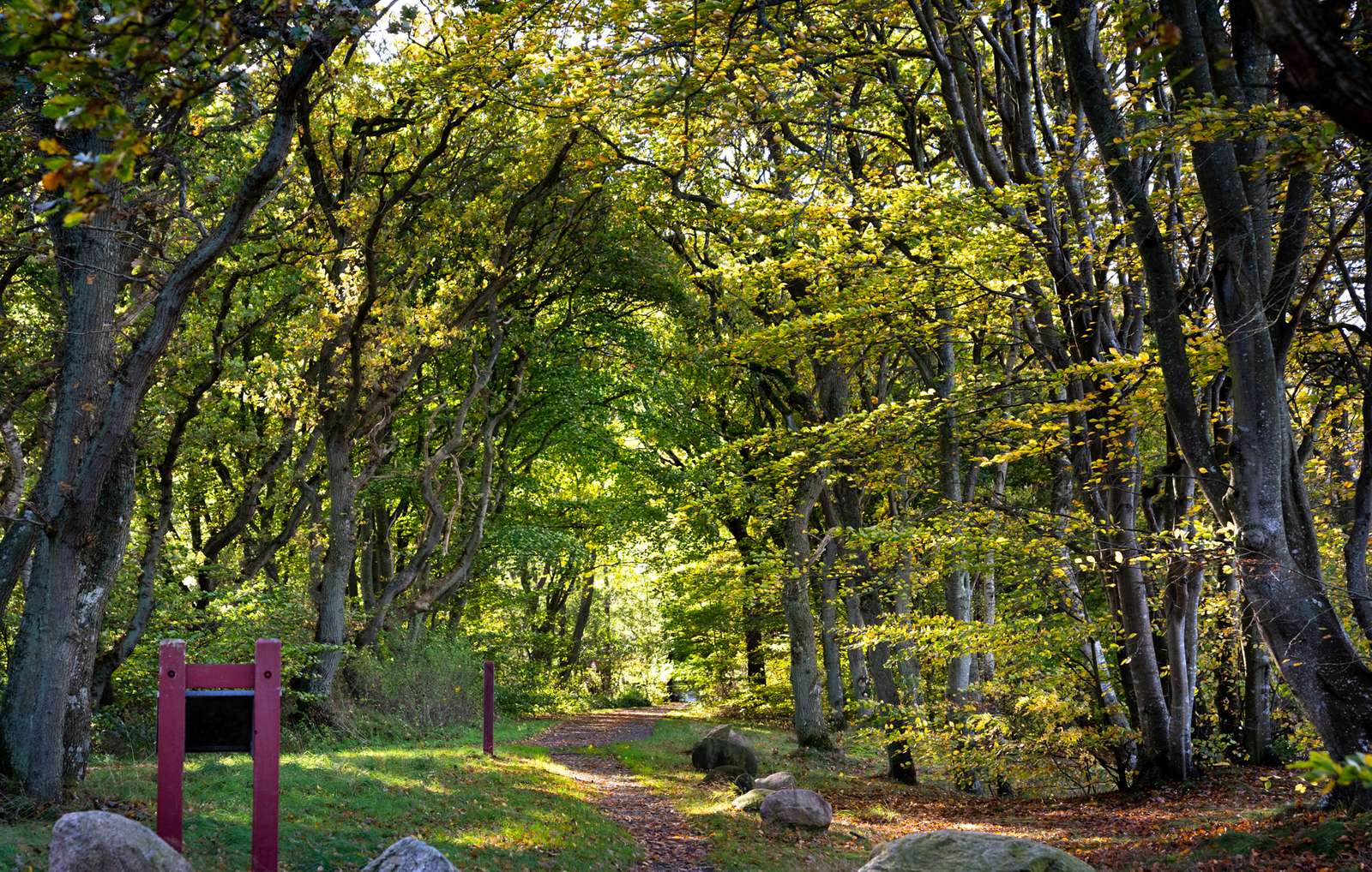 Skilt på vandre rute i Skanderborg området